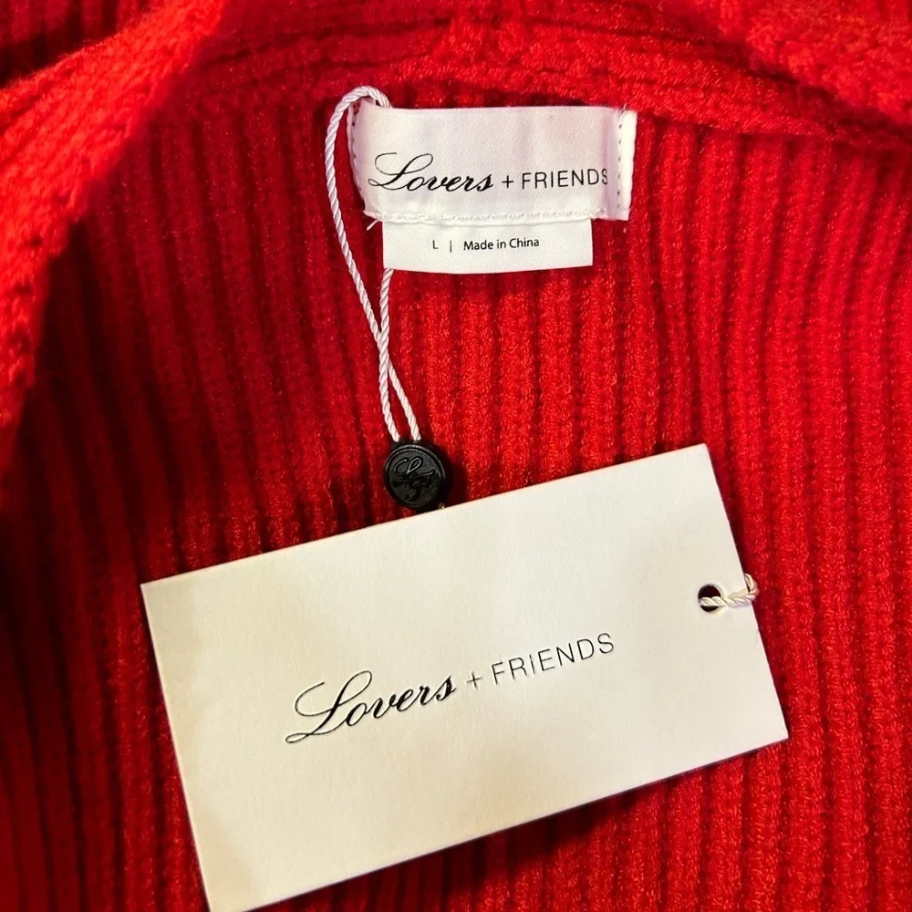 NWT Lovers + Friends Red Knit Oversized Cardigan, size large. - Picture 5 of 5